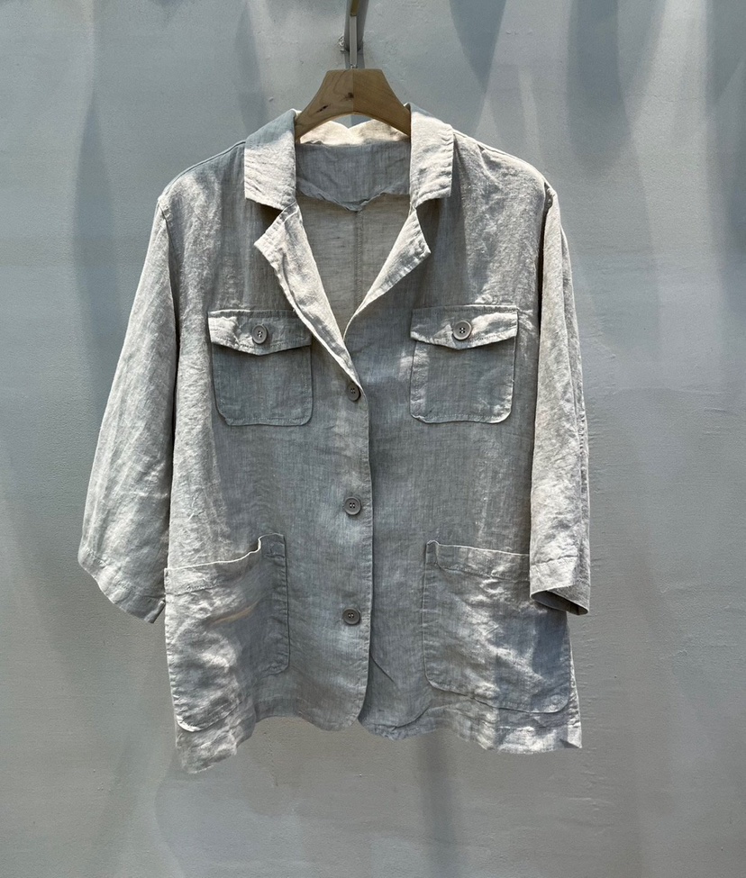 1 2ILLY-S韓國㊣直郵東大門代購女裝新品推薦襯衫蕾絲衫亞麻布口袋1 2ILLY/THE SIL襯衫/蕾絲衫圖色2