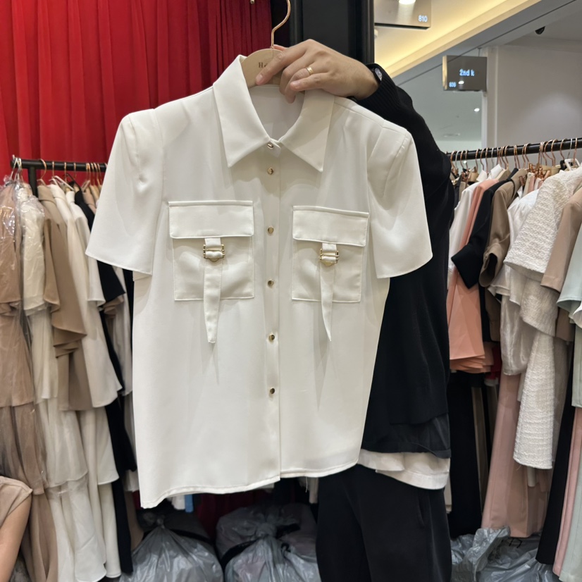 HERISH-HAUTE韓國直郵㊣女裝新品25春夏推薦時尚襯衫蕾絲衫HERISH-HAUTE襯衫/蕾絲衫