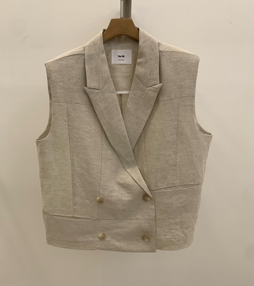 1 2ILLY-S直郵韓國代購㊣女裝新品休閑熱賣推薦25春夏馬甲亞麻1 2ILLY/THE SIL馬甲
