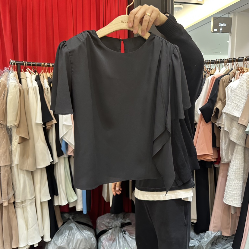 HERISH-HAUTE直郵韓國代購㊣女裝新款時尚休閑25春夏襯衫蕾絲衫HERISH-HAUTE襯衫/蕾絲衫圖色2
