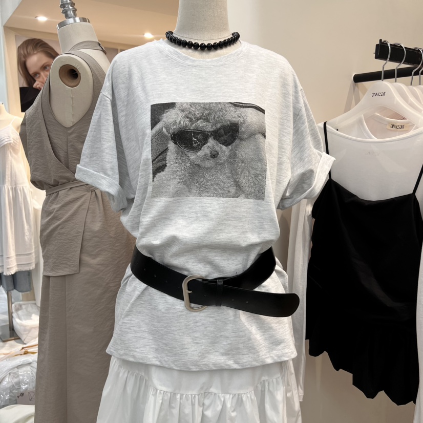 RUMIRU/AWEAR韓國直郵㊣東大門實拍女裝新款休閑T恤不含腰帶awear/RUMIRUT恤