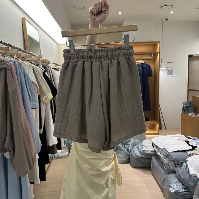 VAN NUVO韓國直郵㊣東大門實拍女裝新品熱賣推薦短褲亞麻綁帶VAN NUVO短褲
