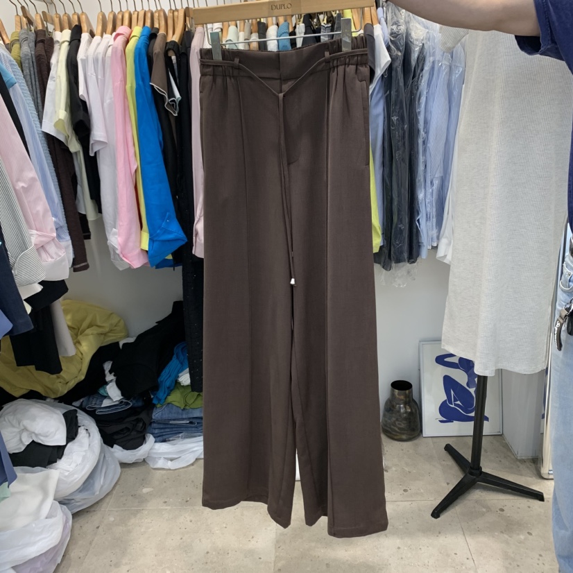 DUPLO韓國直郵㊣東大門實拍女裝新款休閑推薦25春夏休閑褲含腰繩DUPLO休閑褲