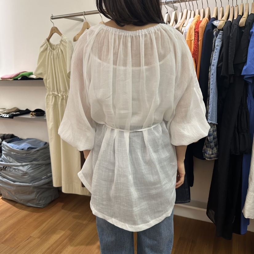 NAVE韓國直郵㊣東大門實拍女裝新品熱賣推薦襯衫蕾絲衫含腰繩NAVE襯衫/蕾絲衫
