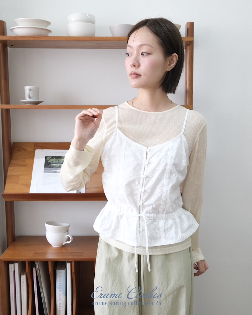 ERUME韓國直郵㊣女裝新品時尚25春夏推薦人氣休閑長袖T恤天絲ERUME長袖T恤