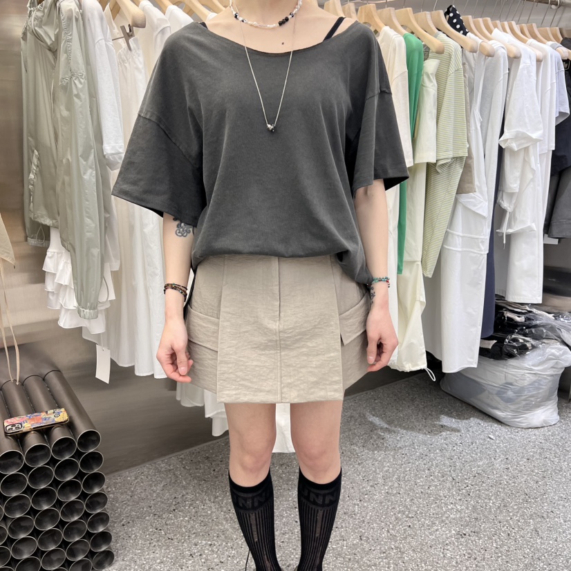 VELVET UNDERGROUND韓國㊣直郵東大門代購女裝新品時尚T恤露肩VELVET UNDERGROUNDT恤圖色3