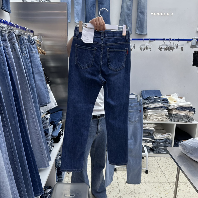VANILLA J韓國直郵㊣女裝新品休閑熱賣25春夏時尚人氣牛仔褲VANILLA J牛仔褲