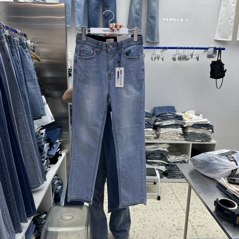 VANILLA J韓國直郵㊣女裝新品休閑熱賣25春夏時尚人氣牛仔褲VANILLA J牛仔褲