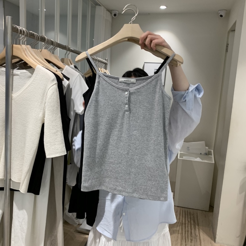 MONIQUE韓國㊣直郵東大門代購女裝新款人氣25春夏推薦吊帶背心MONIQUE吊帶/背心圖色2