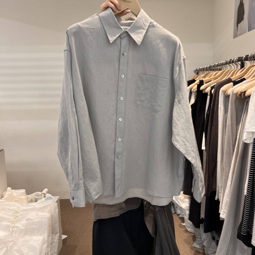 OBJECT韓國㊣直郵東大門代購女裝新款休閑人氣襯衫蕾絲衫亞麻OBJECT襯衫/蕾絲衫圖色1