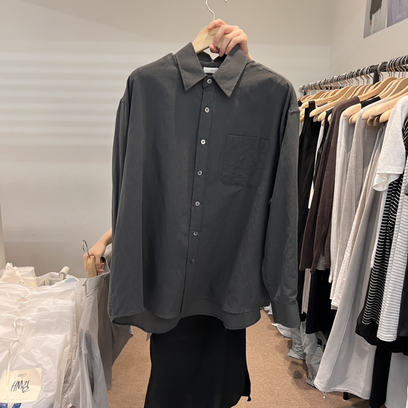 OBJECT韓國㊣直郵東大門代購女裝新款休閑人氣襯衫蕾絲衫亞麻OBJECT襯衫/蕾絲衫圖色2