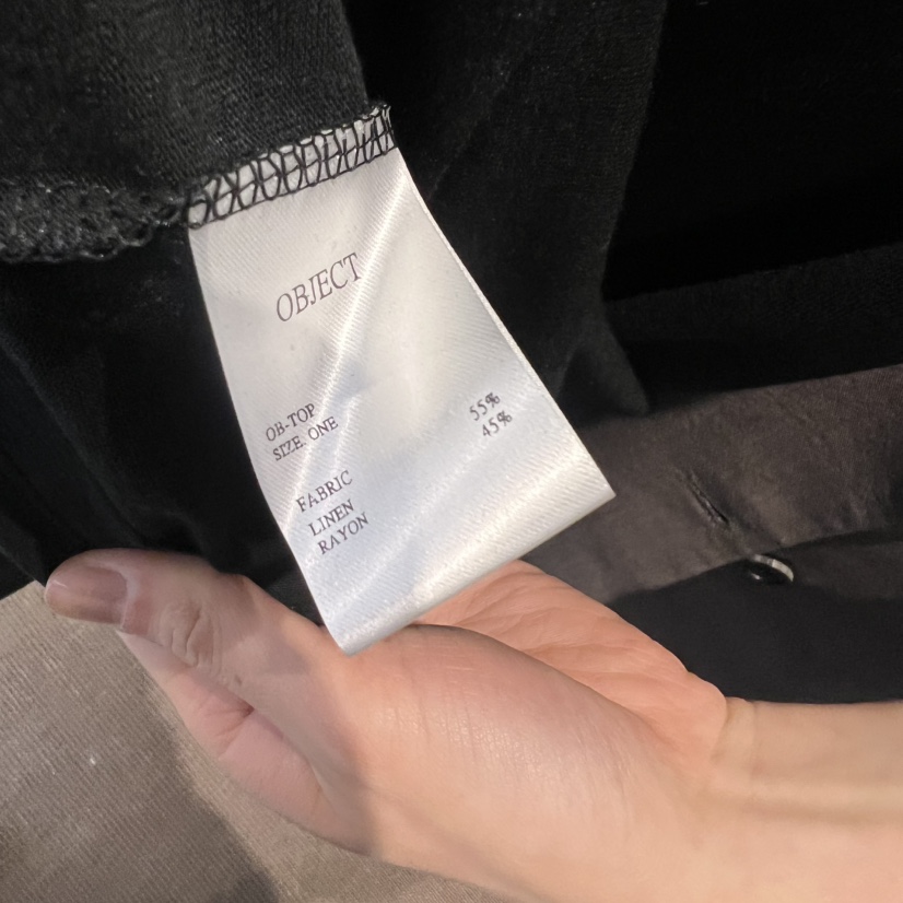OBJECT韓國㊣直郵東大門代購女裝新品休閑時尚25春夏T恤天然亞麻OBJECTT恤