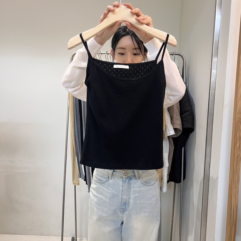 OUTRENE韓國直郵㊣女裝新品推薦時尚25春夏人氣休閑吊帶背心OUTRENE吊帶/背心圖色2