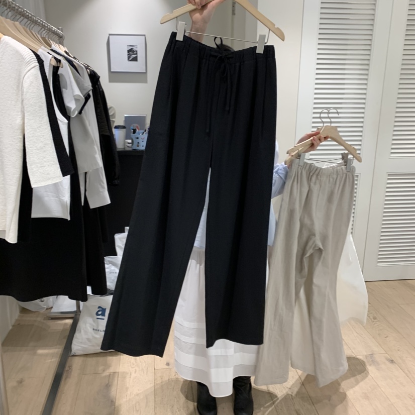 MONIQUE韓國㊣直郵東大門代購女裝新品25春夏休閑褲亞麻綁帶MONIQUE休閑褲圖色3