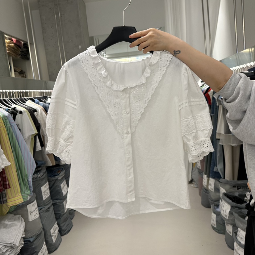 ARTE STUDIO韓國㊣直郵東大門代購女裝新款熱賣襯衫蕾絲衫荷葉邊ARTE STUDIO襯衫/蕾絲衫