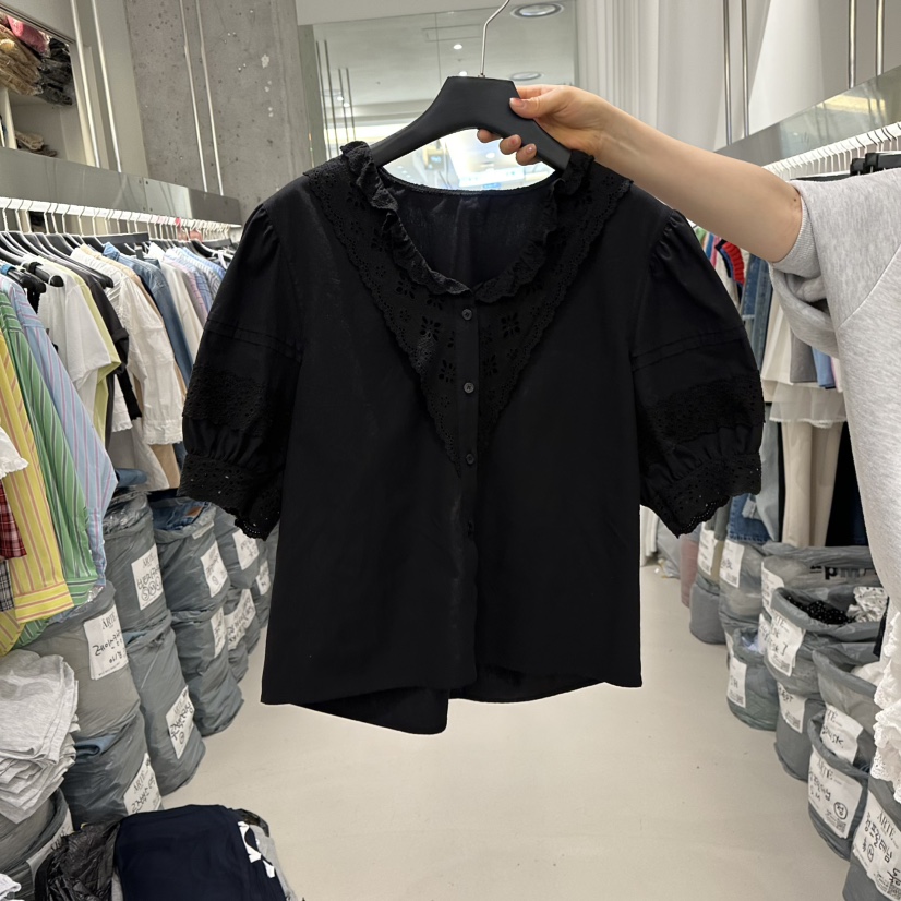 ARTE STUDIO韓國㊣直郵東大門代購女裝新款熱賣襯衫蕾絲衫荷葉邊ARTE STUDIO襯衫/蕾絲衫圖色2