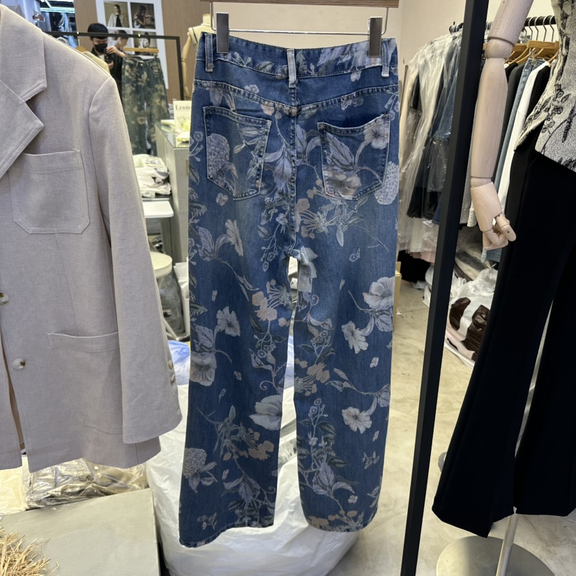 LCOMMA直郵韓國代購㊣女裝新品休閑推薦25春夏時尚人氣牛仔褲LCOMMA牛仔褲