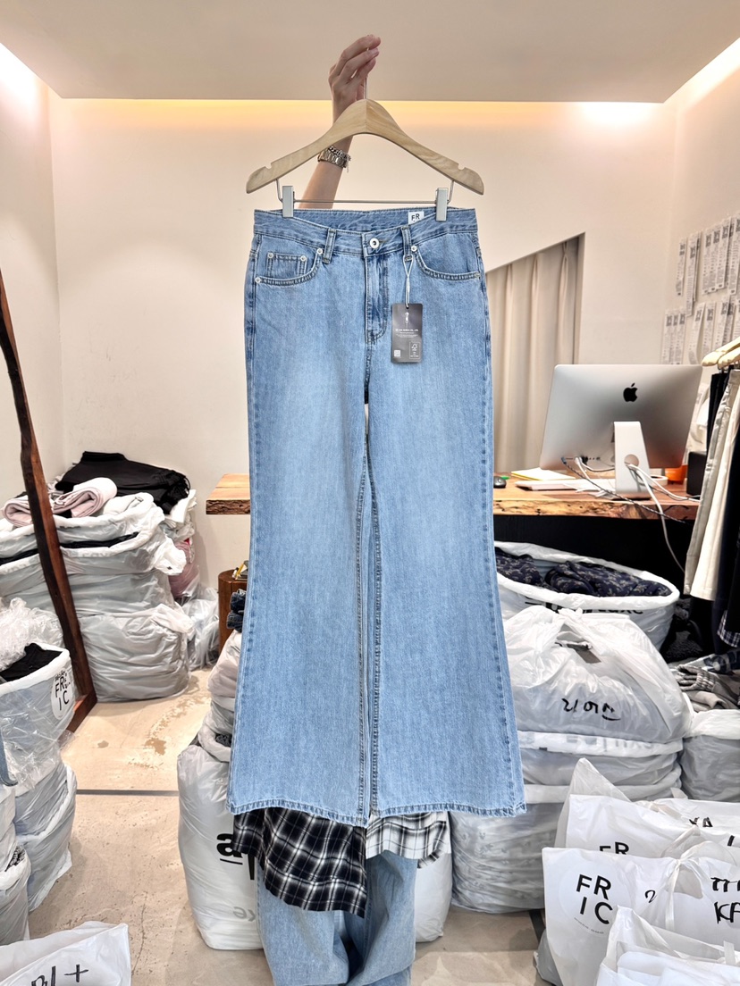 FRIC韓國㊣直郵東大門代購女裝新品休閑人氣時尚熱賣牛仔褲FRIC牛仔褲
