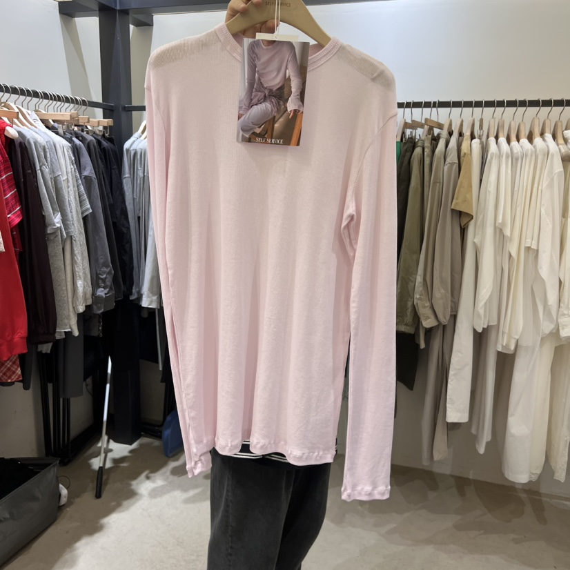 SELF SERVICE韓國㊣直郵東大門代購女裝新品25春夏長袖T恤SELF SERVICE長袖T恤圖色2