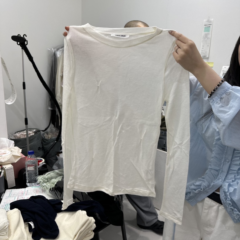VISUAL SPACE韓國直郵㊣東大門實拍女裝新款25春夏長袖T恤VISUAL SPACE長袖T恤圖色4