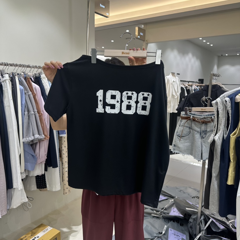BENE直郵韓國代購㊣女裝新款人氣熱賣時尚25春夏休閑推薦T恤BENET恤圖色4