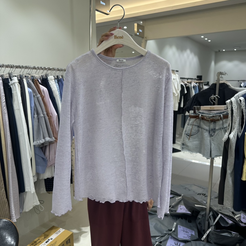 BENE韓國直郵㊣女裝新款推薦人氣休閑熱賣25春夏時尚長袖T恤BENE長袖T恤圖色1