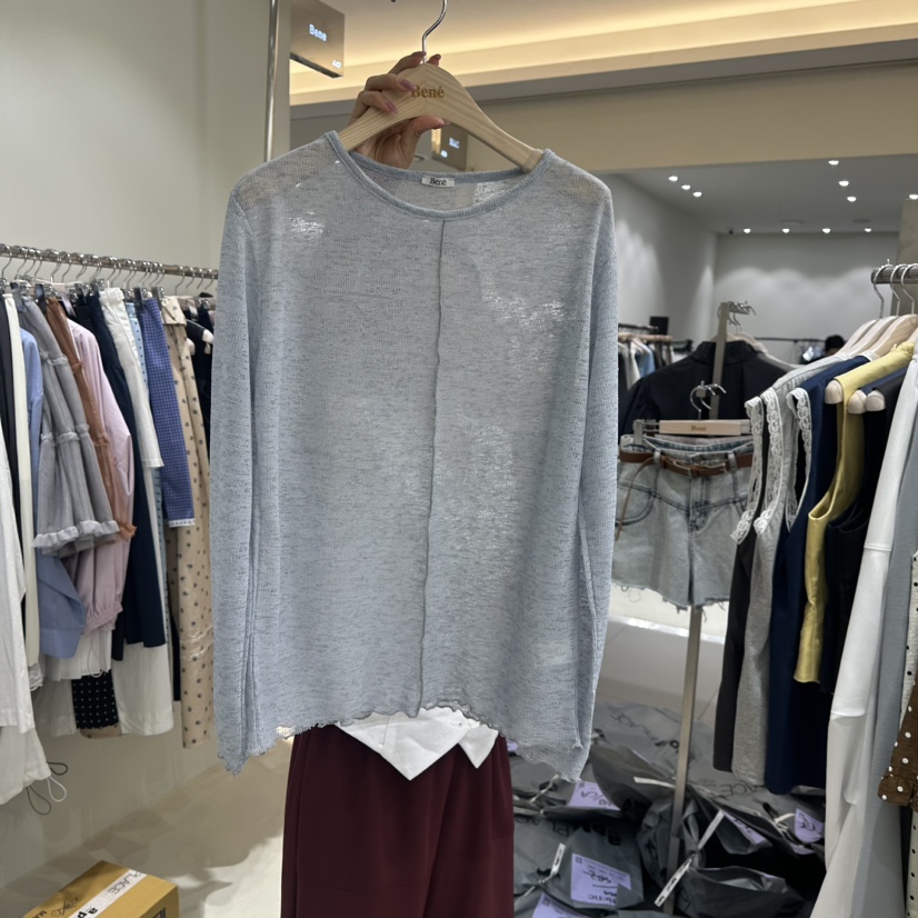BENE韓國直郵㊣女裝新款推薦人氣休閑熱賣25春夏時尚長袖T恤BENE長袖T恤圖色2