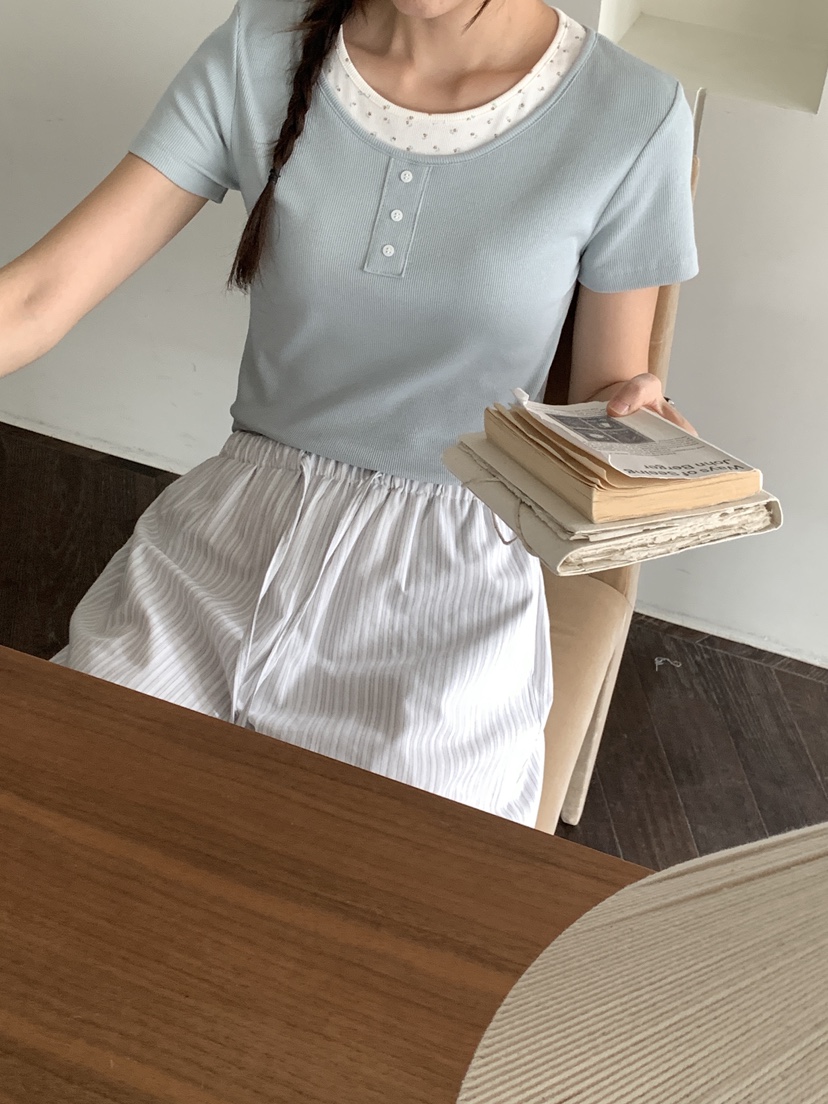 RE:OPENING韓國直郵㊣東大門實拍女裝新品休閑25春夏人氣T恤RE:OPENINGT恤