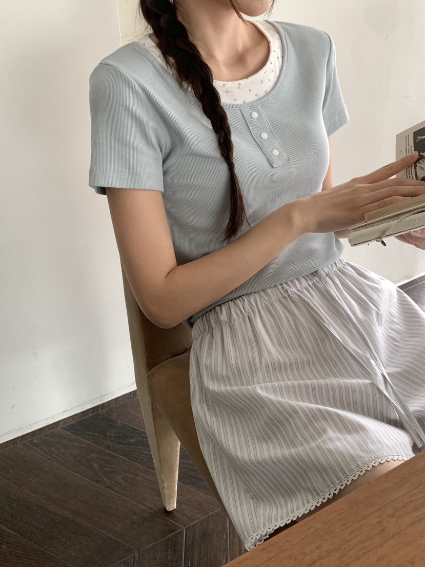 RE:OPENING韓國直郵㊣東大門實拍女裝新品休閑25春夏人氣T恤RE:OPENINGT恤