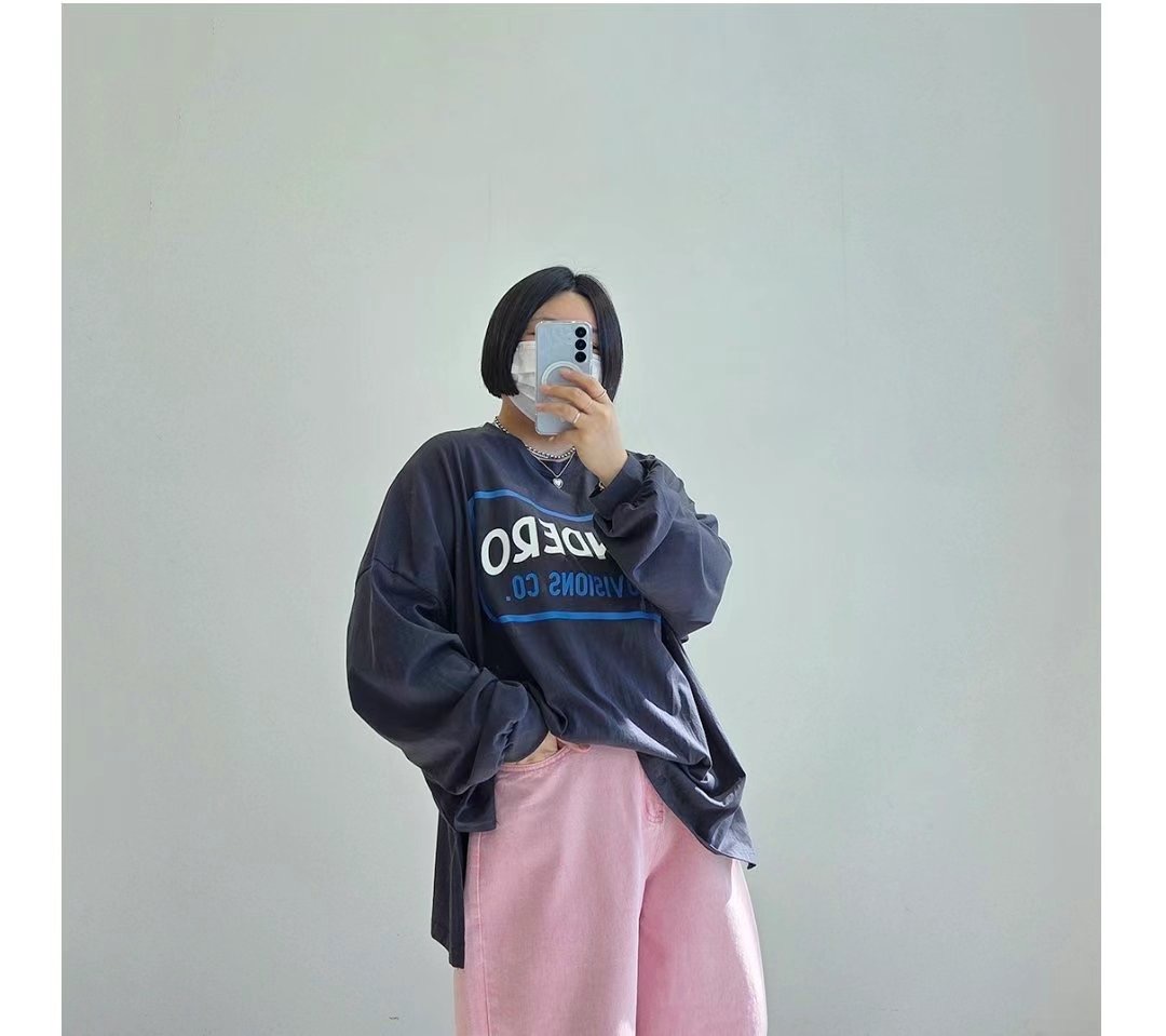 REALBLACK直郵韓國代購㊣女裝新款休閑時尚25春夏推薦長袖T恤REALBLACK長袖T恤圖色3