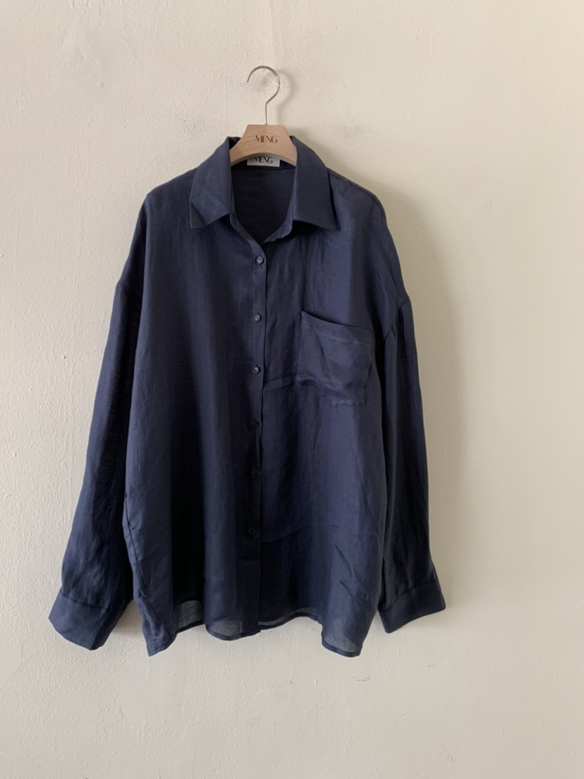 MENG直郵韓國代購㊣女裝新品25春夏休閑推薦襯衫蕾絲衫亞麻MENG襯衫/蕾絲衫