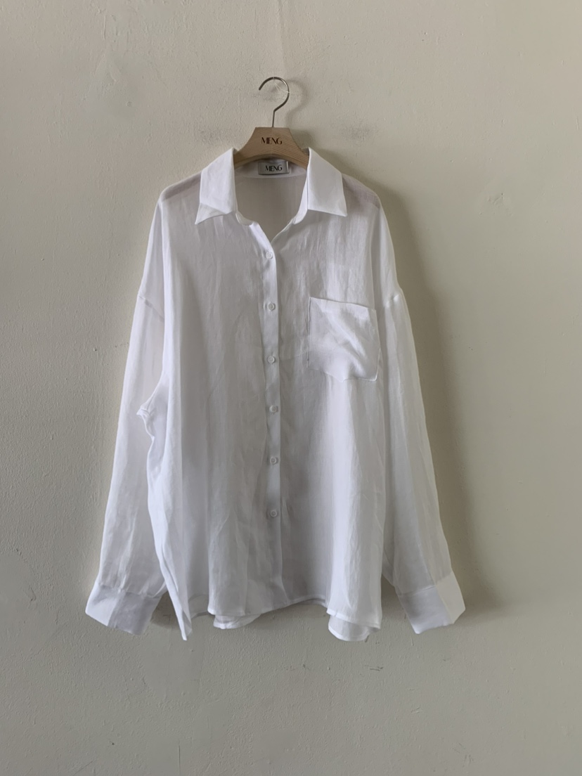 MENG直郵韓國代購㊣女裝新品25春夏休閑推薦襯衫蕾絲衫亞麻MENG襯衫/蕾絲衫圖色2