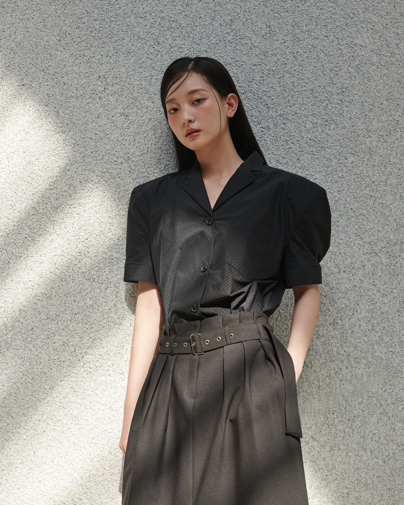 STAGE韓國直郵㊣東大門實拍女裝新品休閑人氣時尚襯衫蕾絲衫STAGE襯衫/蕾絲衫