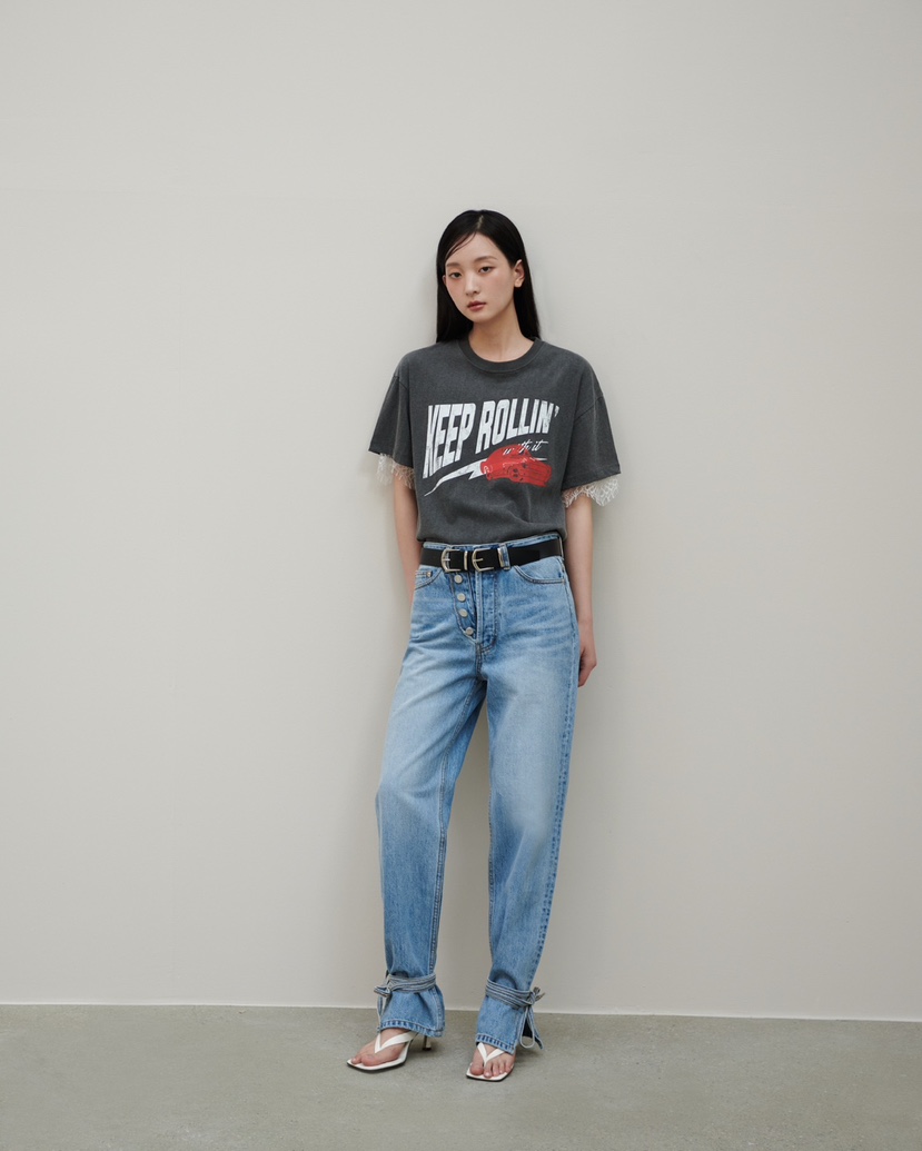 STAGE韓國直郵㊣女裝新品時尚休閑25春夏熱賣推薦人氣牛仔褲STAGE牛仔褲
