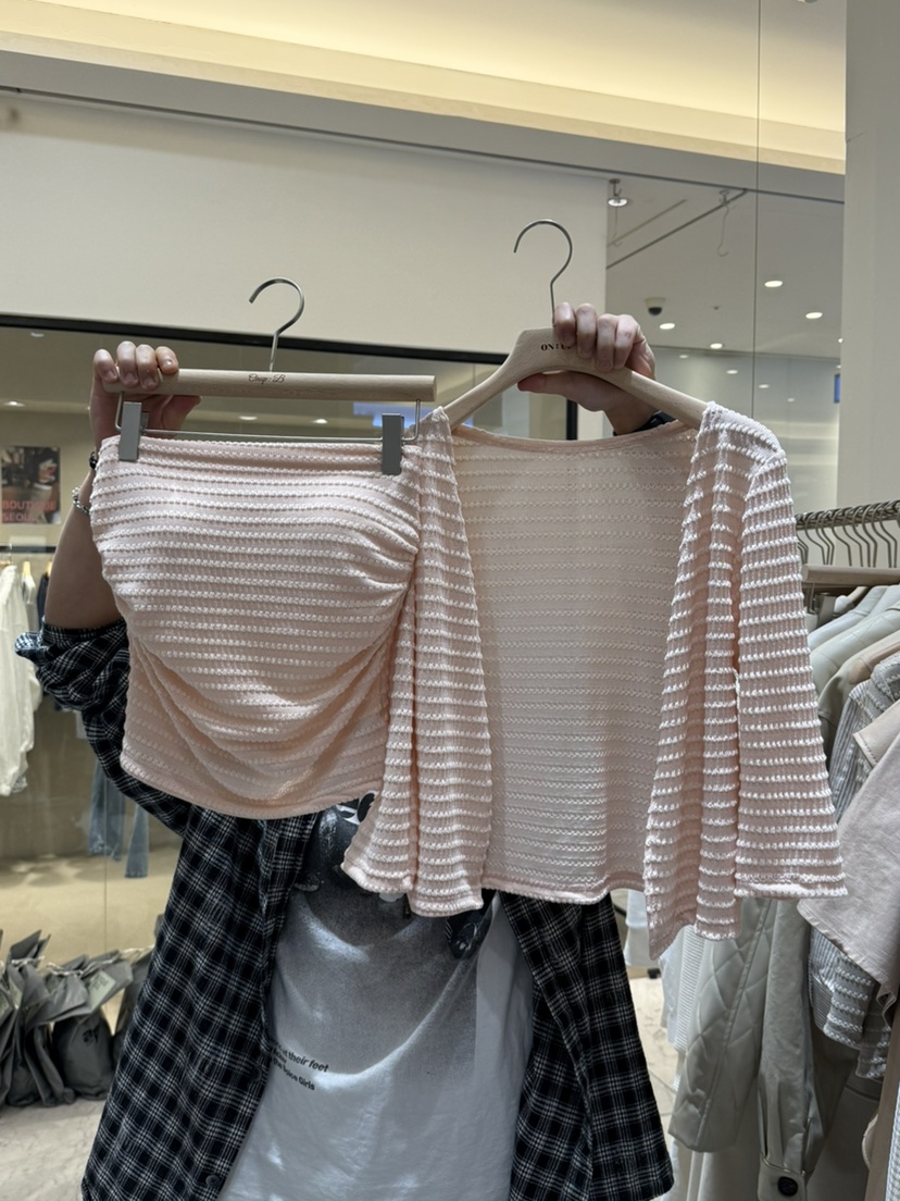 ON:UP韓國直郵㊣東大門實拍女裝新款推薦休閑熱賣時尚套裝開衫ON:UP套裝圖色2