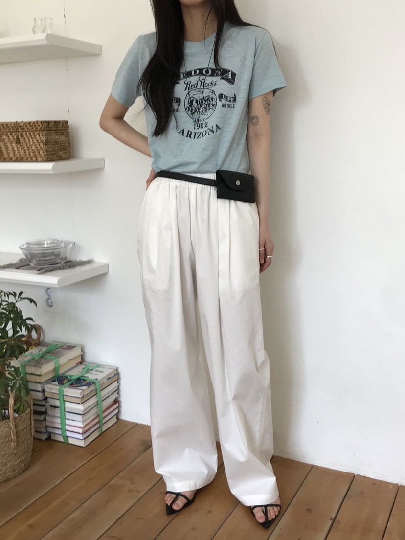 ESCHER韓國直郵㊣女裝新品25春夏休閑人氣時尚推薦熱賣T恤亞麻ESCHERT恤