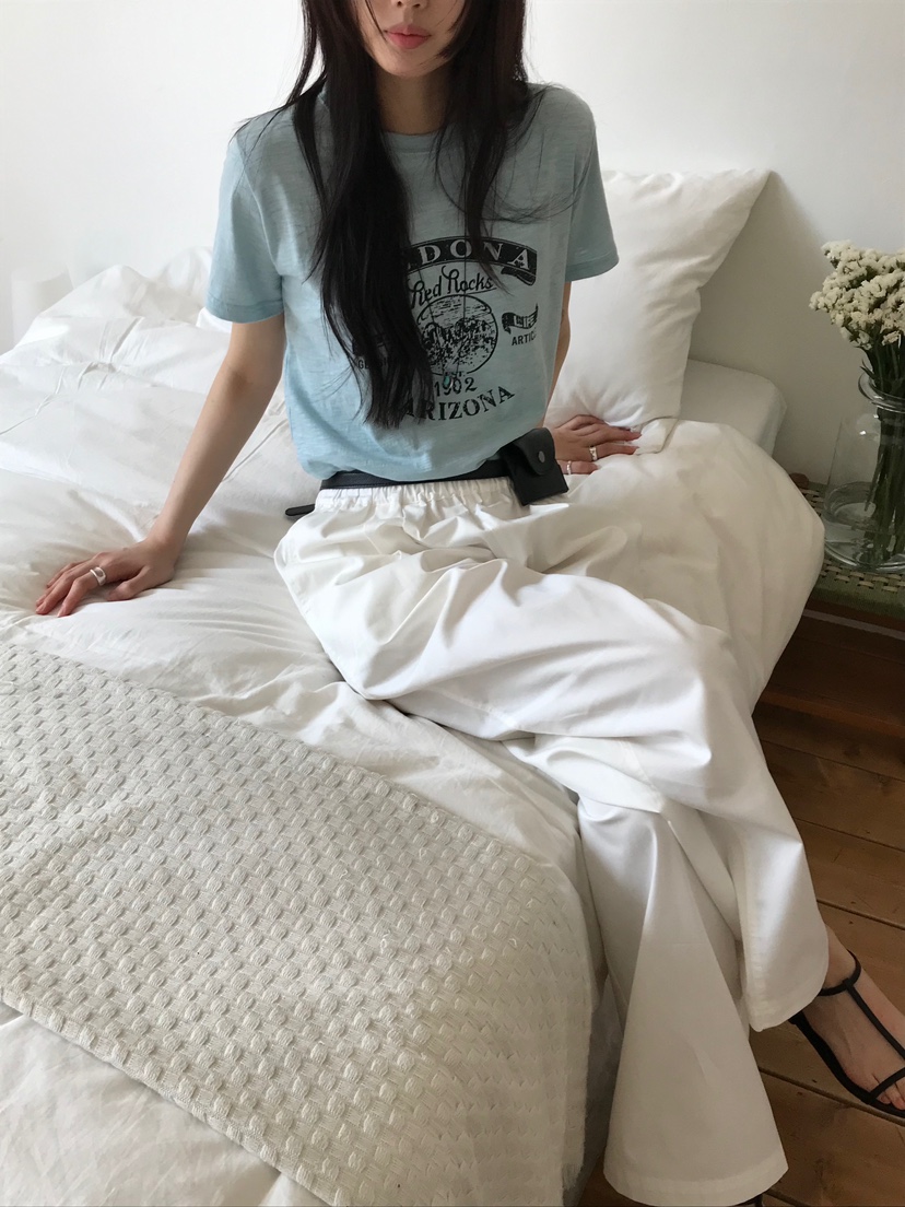 ESCHER韓國直郵㊣女裝新品25春夏休閑人氣時尚推薦熱賣T恤亞麻ESCHERT恤