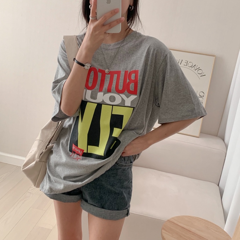 HELLO JINI韓國直郵㊣東大門實拍女裝新款時尚人氣休閑T恤HELLO JINIT恤