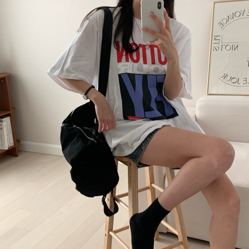 HELLO JINI韓國直郵㊣東大門實拍女裝新款時尚人氣休閑T恤HELLO JINIT恤