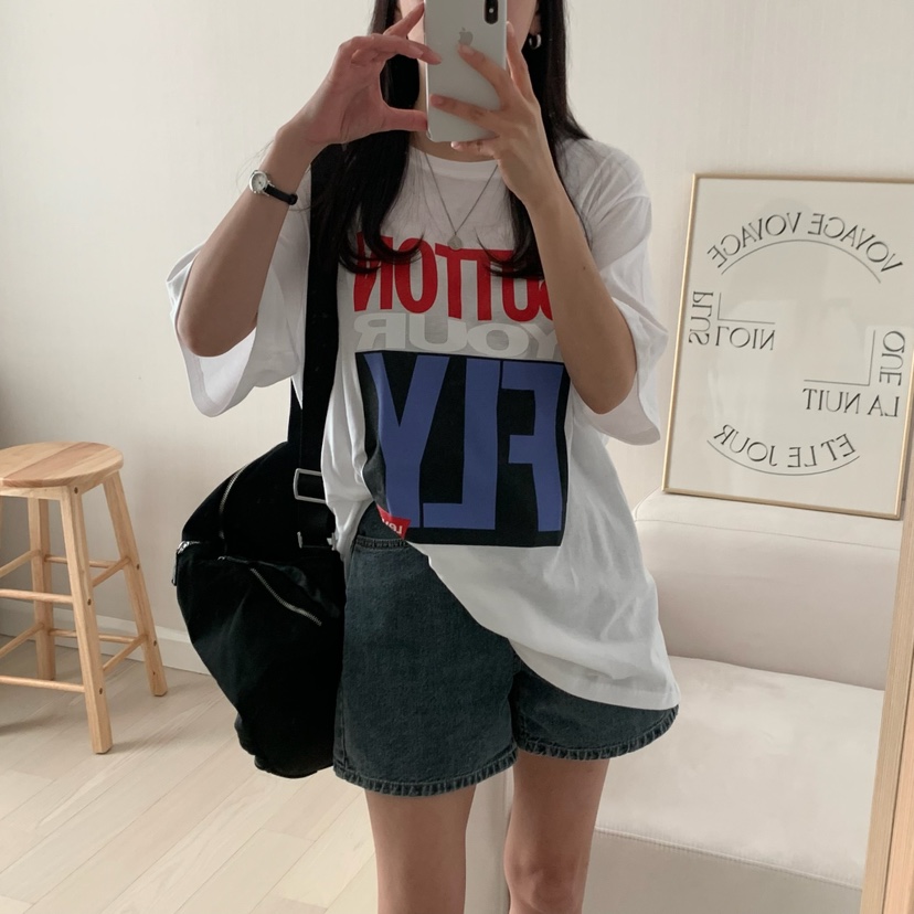 HELLO JINI韓國直郵㊣東大門實拍女裝新款時尚人氣休閑T恤HELLO JINIT恤