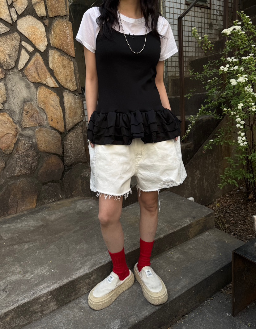 FRANC—L直郵韓國代購㊣女裝新款人氣熱賣時尚推薦25春夏短褲FRANC短褲