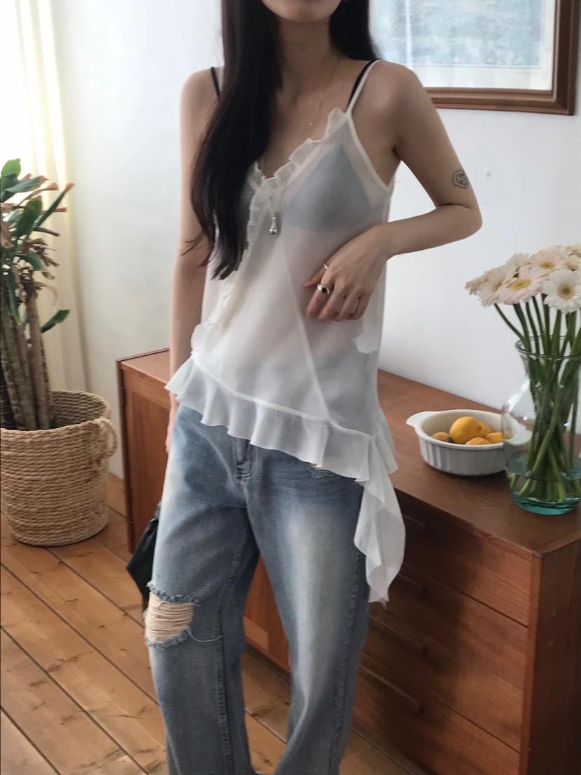 ESCHER直郵韓國代購㊣女裝新品25春夏時尚人氣推薦吊帶背心ESCHER吊帶/背心