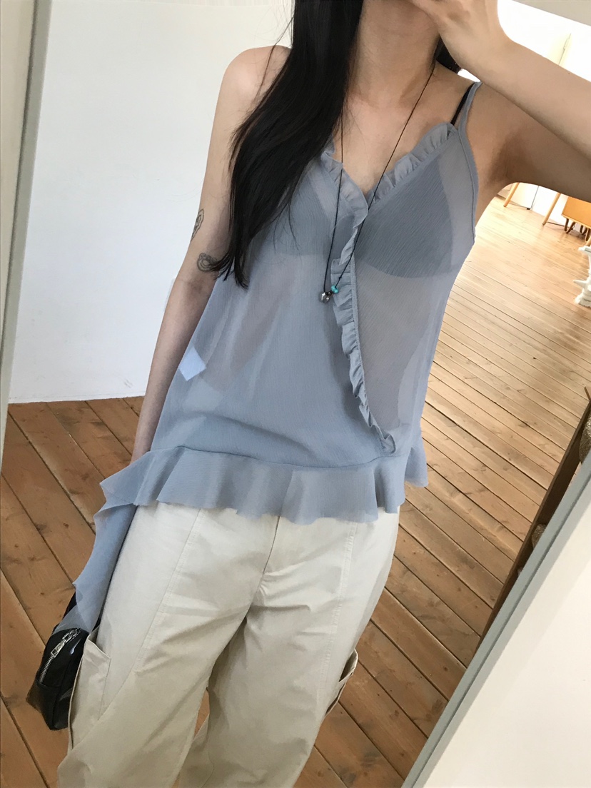 ESCHER直郵韓國代購㊣女裝新品25春夏時尚人氣推薦吊帶背心ESCHER吊帶/背心