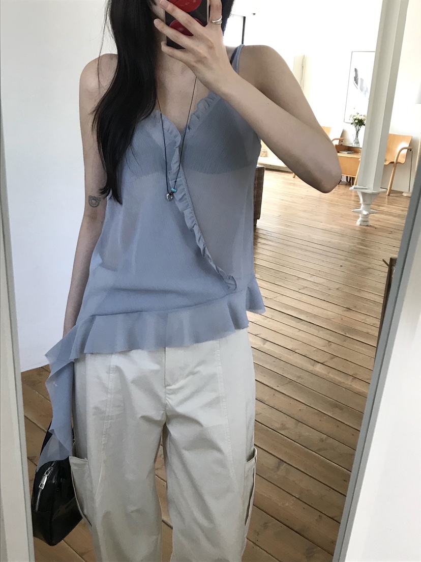 ESCHER直郵韓國代購㊣女裝新品25春夏時尚人氣推薦吊帶背心ESCHER吊帶/背心