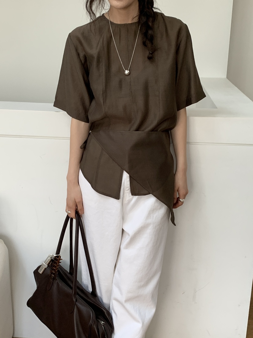 OURS韓國㊣直郵東大門代購女裝新品時尚人氣熱賣襯衫蕾絲衫OURS襯衫/蕾絲衫