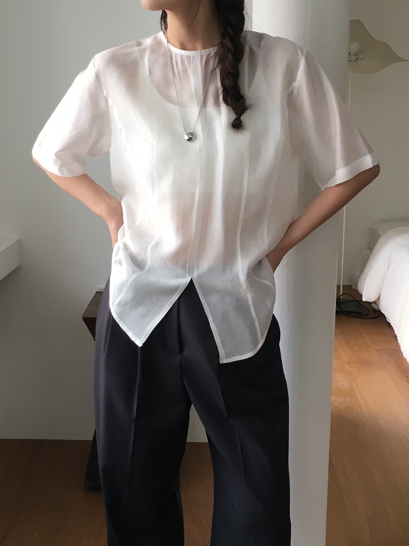 OURS韓國㊣直郵東大門代購女裝新品時尚人氣熱賣襯衫蕾絲衫OURS襯衫/蕾絲衫