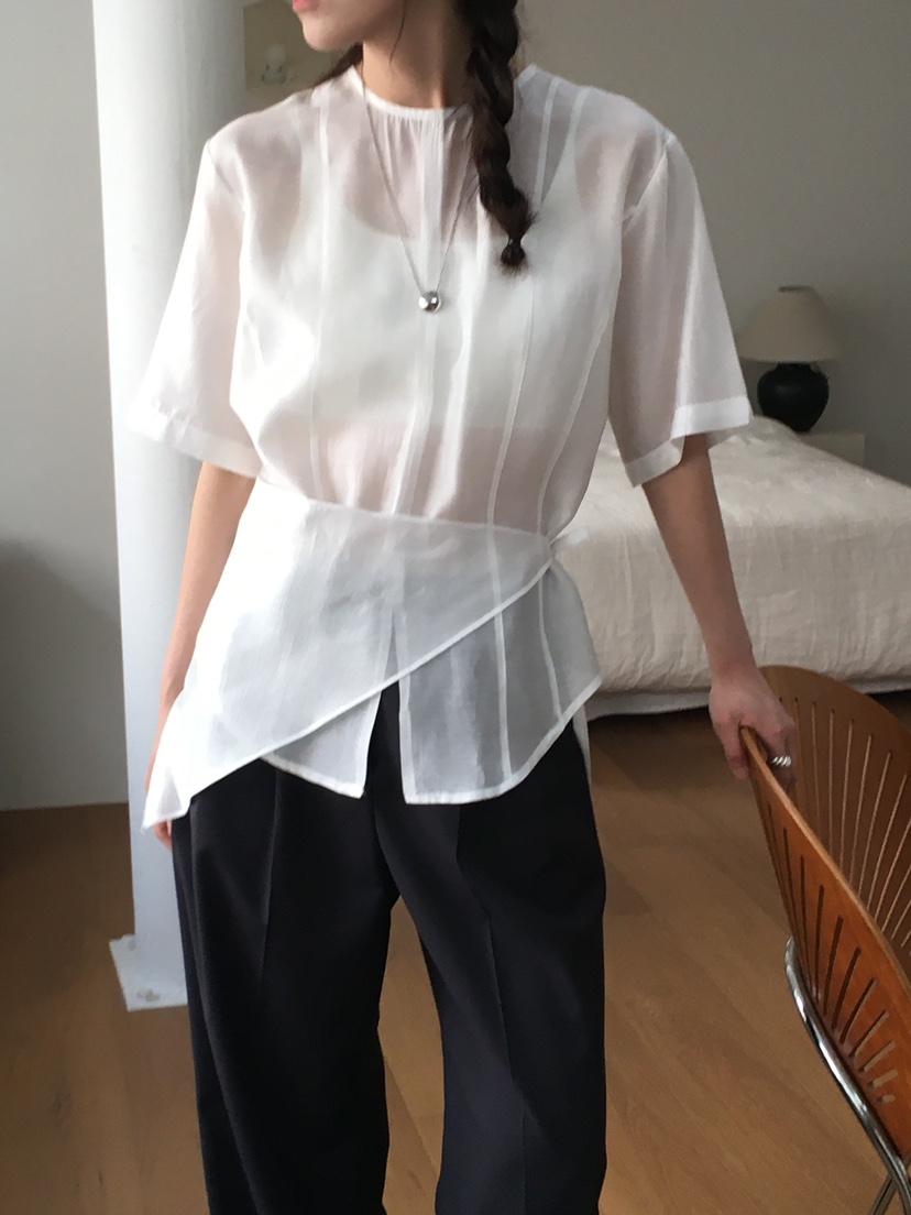 OURS韓國㊣直郵東大門代購女裝新品時尚人氣熱賣襯衫蕾絲衫OURS襯衫/蕾絲衫