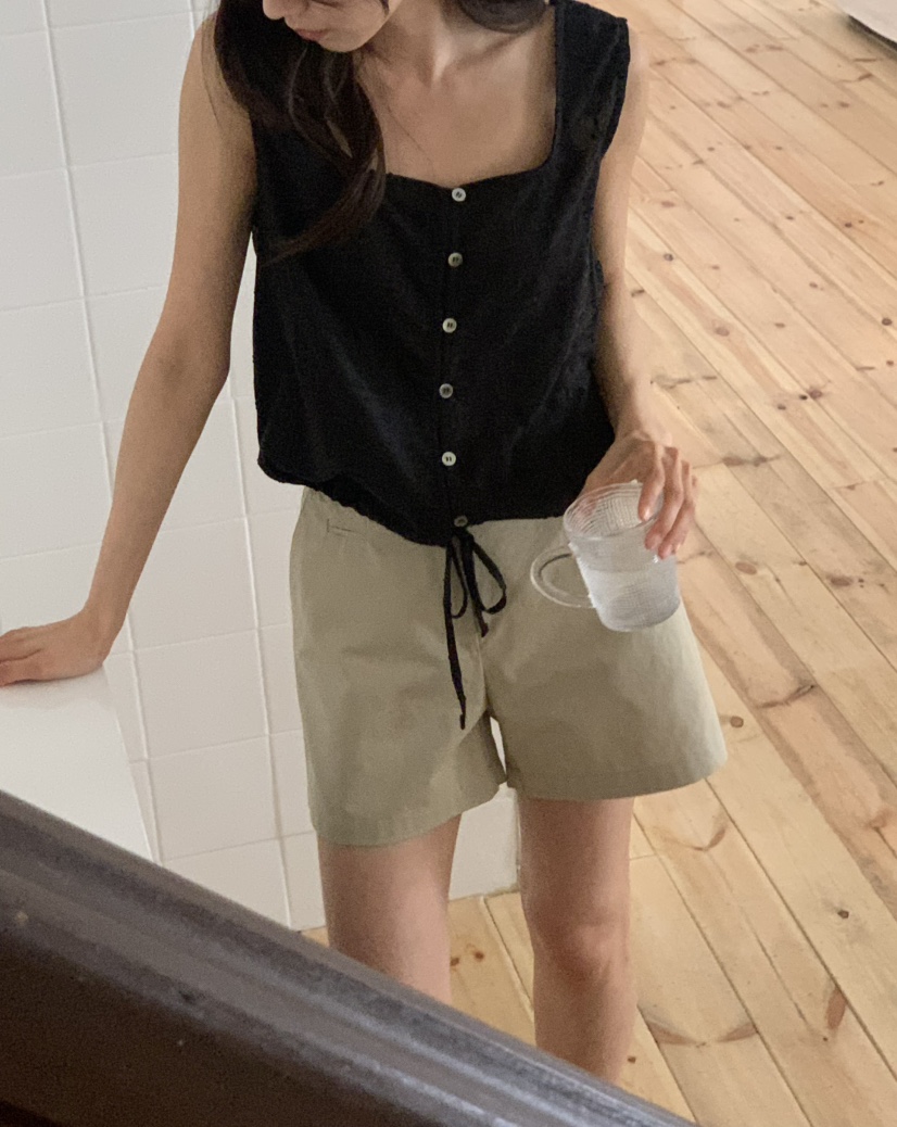 NOTICE韓國直郵㊣女裝新款休閑25春夏人氣吊帶背心刺繡棉質NOTICE吊帶/背心