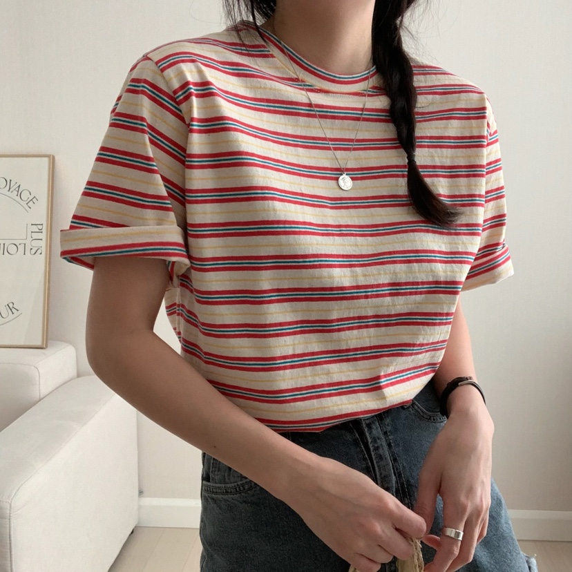 HELLO JINI韓國㊣直郵東大門代購女裝新款休閑25春夏時尚T恤HELLO JINIT恤