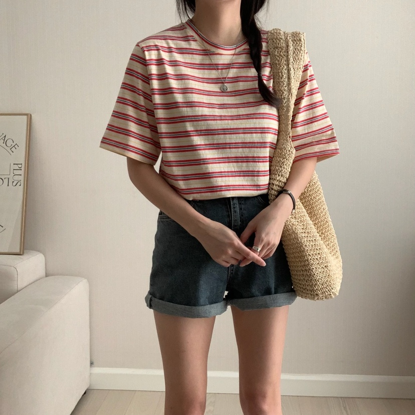 HELLO JINI韓國㊣直郵東大門代購女裝新款休閑25春夏時尚T恤HELLO JINIT恤